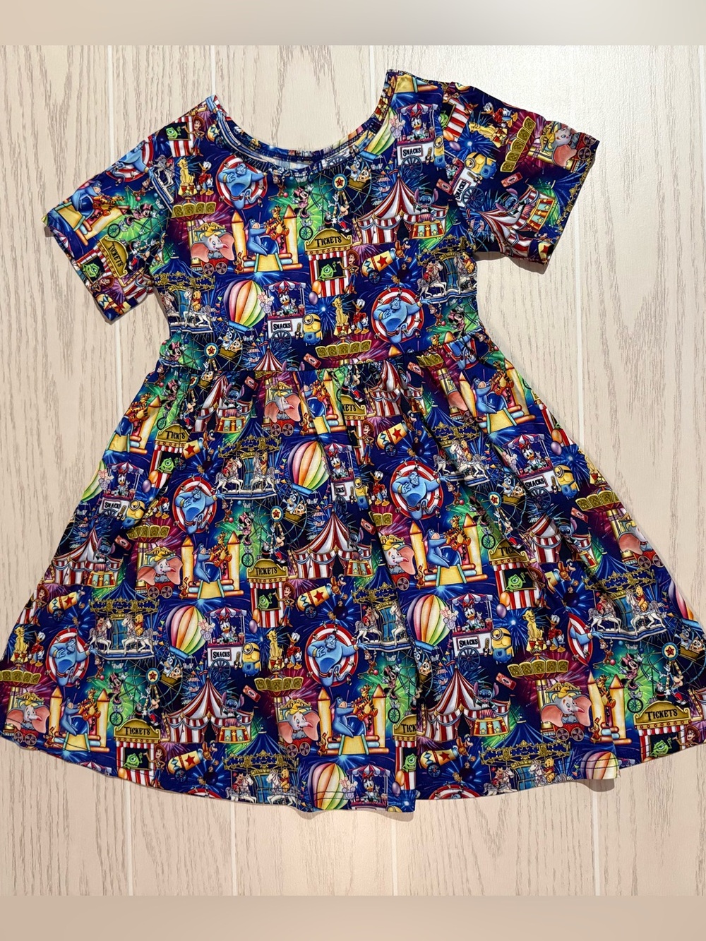 B & A Mini’s Boutique Bamboo Girls 6-7 Years Disney Inspired Circus Twirl Dress